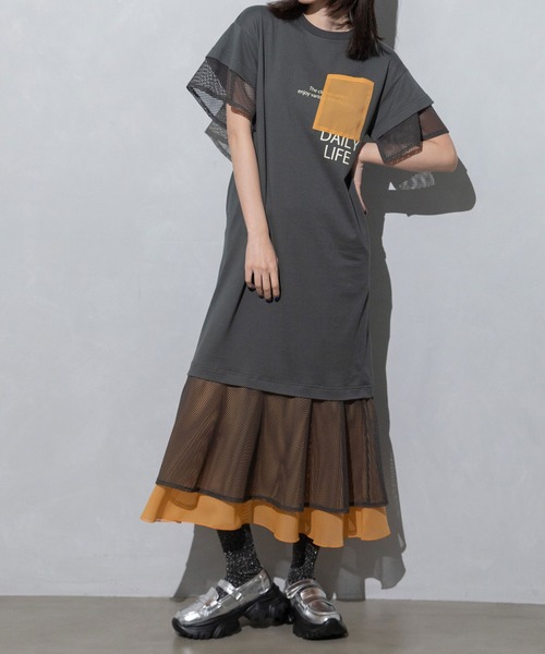 MARECHAL TERRE（マルシャルテル）の「ジョイントTシャツワンピース（ワンピース・レディース・チャコールグレー/ブルー/ブラック/ライトグレー・MEDIUM）」の22枚目の写真