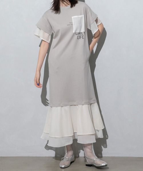 MARECHAL TERRE（マルシャルテル）の「ジョイントTシャツワンピース（ワンピース・レディース・チャコールグレー/ブルー/ブラック/ライトグレー・MEDIUM）」の10枚目の写真