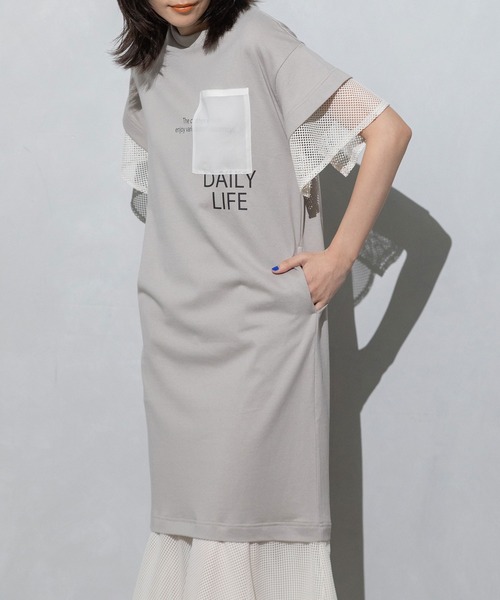 MARECHAL TERRE（マルシャルテル）の「ジョイントTシャツワンピース（ワンピース・レディース・チャコールグレー/ブルー/ブラック/ライトグレー・MEDIUM）」の13枚目の写真