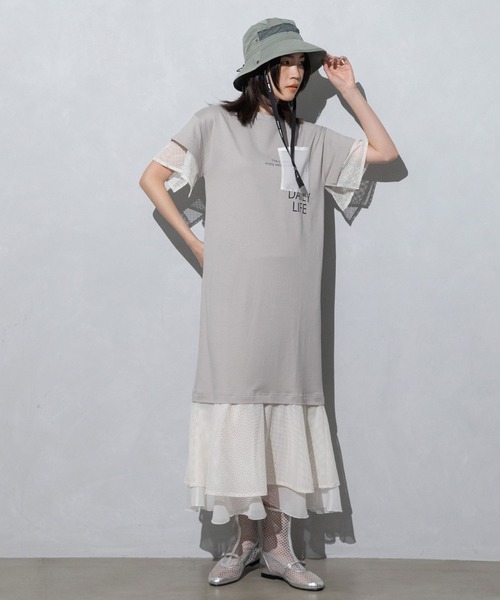 MARECHAL TERRE（マルシャルテル）の「ジョイントTシャツワンピース（ワンピース・レディース・チャコールグレー/ブルー/ブラック/ライトグレー・MEDIUM）」の21枚目の写真