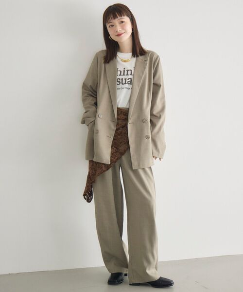 RETRO GIRL（レトロガール）の「【WEB限定】ダブルテーラード（テーラードジャケット・レディース・ナチュラル/チャコールグレー/ベージュ/ブラック・FREE）」の5枚目の写真