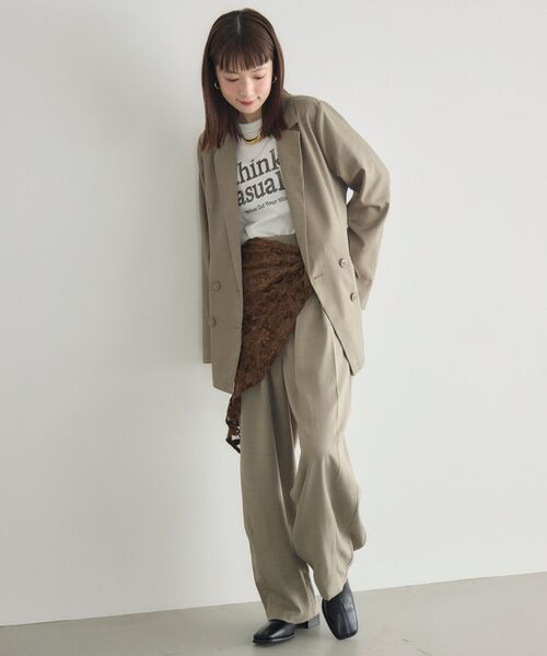 RETRO GIRL（レトロガール）の「【WEB限定】ダブルテーラード（テーラードジャケット・レディース・ナチュラル/チャコールグレー/ベージュ/ブラック・FREE）」の7枚目の写真