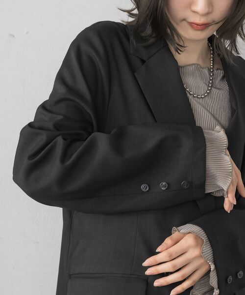 RETRO GIRL（レトロガール）の「【WEB限定】ダブルテーラード（テーラードジャケット・レディース・ナチュラル/チャコールグレー/ベージュ/ブラック・FREE）」の14枚目の写真