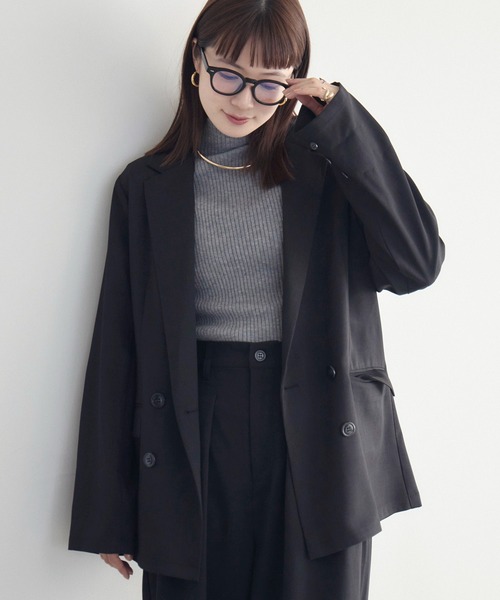 RETRO GIRL（レトロガール）の「【WEB限定】ダブルテーラード（テーラードジャケット・レディース・ナチュラル/チャコールグレー/ベージュ/ブラック・FREE）」の2枚目の写真