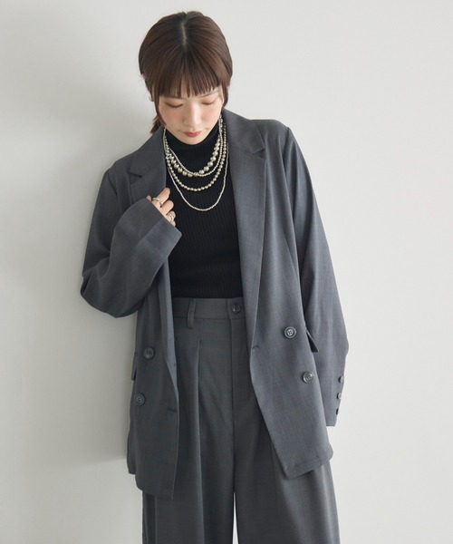 RETRO GIRL（レトロガール）の「【WEB限定】ダブルテーラード（テーラードジャケット・レディース・ナチュラル/チャコールグレー/ベージュ/ブラック・FREE）」の18枚目の写真