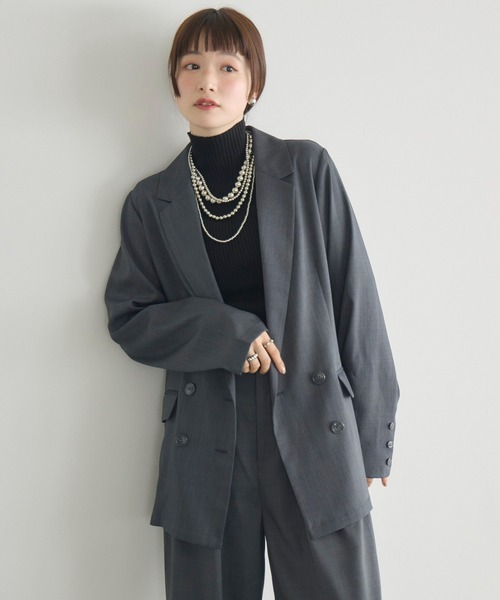 RETRO GIRL（レトロガール）の「【WEB限定】ダブルテーラード（テーラードジャケット・レディース・ナチュラル/チャコールグレー/ベージュ/ブラック・FREE）」の19枚目の写真