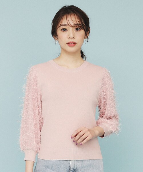 index(インデックス)の「ドッキングシャギーニット【洗濯機洗い可】(ニット/セーター・レディース・アイボリー/ブラック/ピンク・36/38/40)」の14枚目の写真