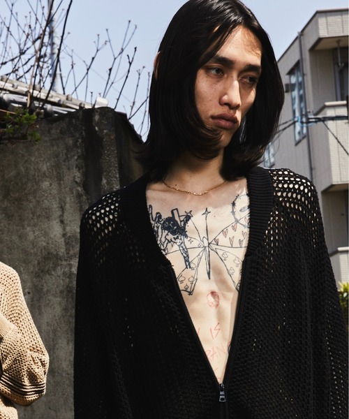 DANKE SCHON(ダンケシェーン)の「DankeSchon/ダンケシェーン/MESHKNIT TRACK JACKET(その他アウター・メンズ・ブラック/ベージュ・M/L)」の2枚目の写真