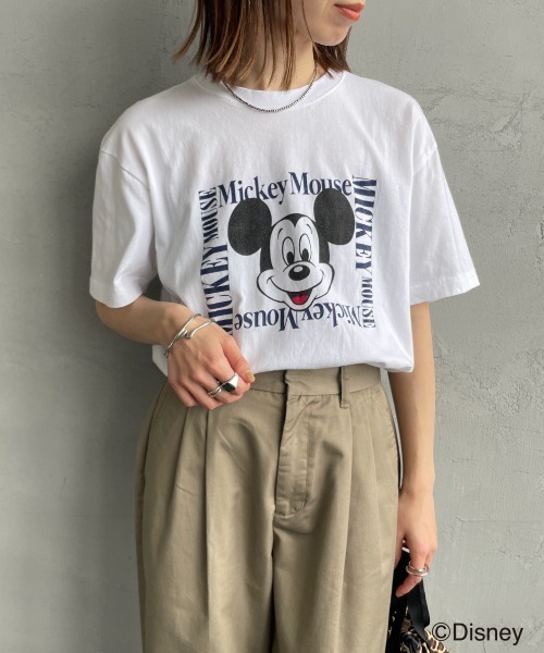 GOOD ROCK SPEED（グッドロックスピード）の「[GOOD ROCK SPEED/グッドロックスピード] MICKEY MOUSE / プリントTシャツ / ディズニー（Tシャツ/カットソー・レディース・ホワイト/ピンク・F）」の6枚目の写真