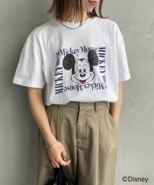 GOOD ROCK SPEED（グッドロックスピード）の「[GOOD ROCK SPEED/グッドロックスピード] MICKEY MOUSE / プリントTシャツ / ディズニー（Tシャツ/カットソー・レディース・ホワイト/ピンク・F）」の7枚目の写真