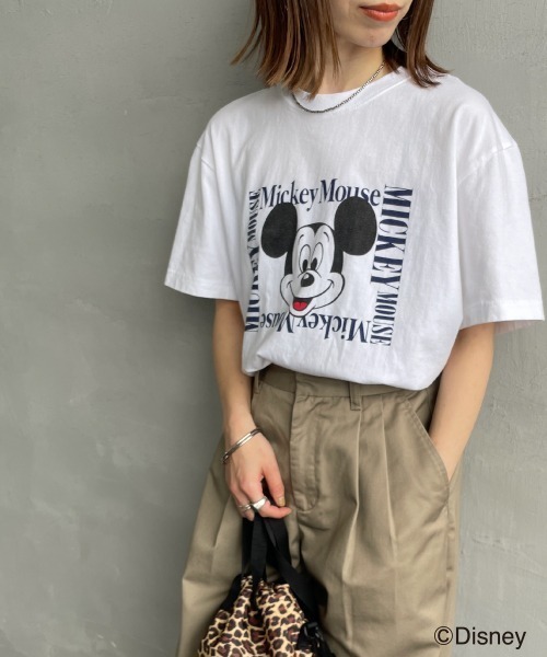GOOD ROCK SPEED（グッドロックスピード）の「[GOOD ROCK SPEED/グッドロックスピード] MICKEY MOUSE / プリントTシャツ / ディズニー（Tシャツ/カットソー・レディース・ホワイト/ピンク・F）」の5枚目の写真