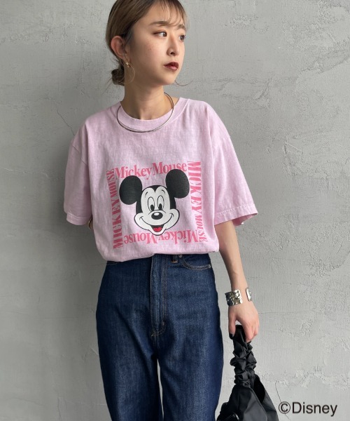 GOOD ROCK SPEED（グッドロックスピード）の「[GOOD ROCK SPEED/グッドロックスピード] MICKEY MOUSE / プリントTシャツ / ディズニー（Tシャツ/カットソー・レディース・ホワイト/ピンク・F）」の18枚目の写真