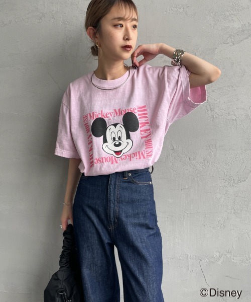 GOOD ROCK SPEED（グッドロックスピード）の「[GOOD ROCK SPEED/グッドロックスピード] MICKEY MOUSE / プリントTシャツ / ディズニー（Tシャツ/カットソー・レディース・ホワイト/ピンク・F）」の19枚目の写真