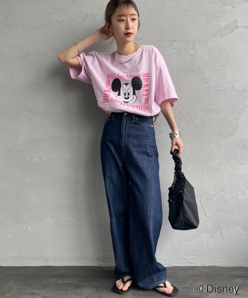 GOOD ROCK SPEED（グッドロックスピード）の「[GOOD ROCK SPEED/グッドロックスピード] MICKEY MOUSE / プリントTシャツ / ディズニー（Tシャツ/カットソー・レディース・ホワイト/ピンク・F）」の4枚目の写真