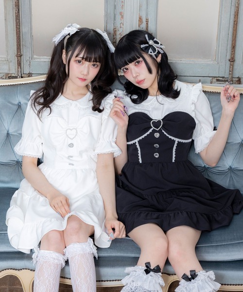 DearMyLove(ディアマイラブ)の「丸襟ビスチェティアードワンピース(ワンピース・レディース・ベビーピンク/グレー/ホワイト/サックスブルー/レッド/ブラック・MEDIUM/LARGE/LL/3L)」の10枚目の写真