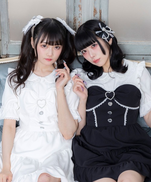 DearMyLove(ディアマイラブ)の「丸襟ビスチェティアードワンピース(ワンピース・レディース・ベビーピンク/グレー/ホワイト/サックスブルー/レッド/ブラック・MEDIUM/LARGE/LL/3L)」の11枚目の写真