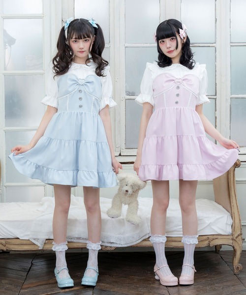 DearMyLove(ディアマイラブ)の「丸襟ビスチェティアードワンピース(ワンピース・レディース・ベビーピンク/グレー/ホワイト/サックスブルー/レッド/ブラック・MEDIUM/LARGE/LL/3L)」の14枚目の写真