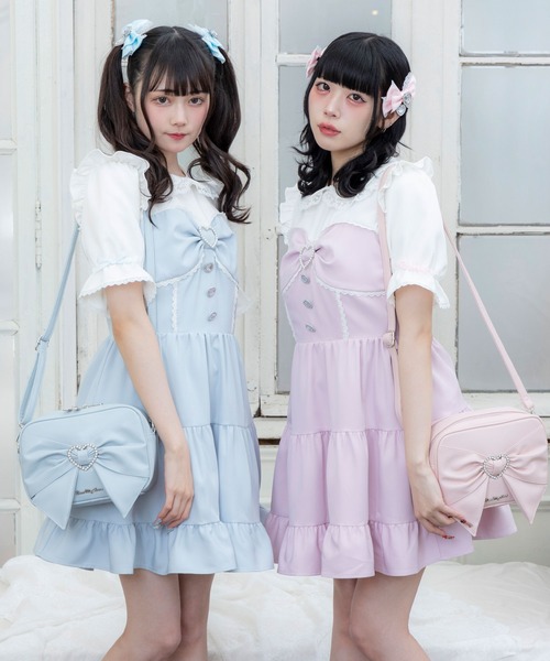 DearMyLove(ディアマイラブ)の「丸襟ビスチェティアードワンピース(ワンピース・レディース・ベビーピンク/グレー/ホワイト/サックスブルー/レッド/ブラック・MEDIUM/LARGE/LL/3L)」の15枚目の写真