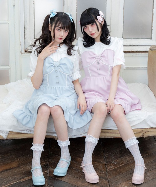 DearMyLove(ディアマイラブ)の「丸襟ビスチェティアードワンピース(ワンピース・レディース・ベビーピンク/グレー/ホワイト/サックスブルー/レッド/ブラック・MEDIUM/LARGE/LL/3L)」の16枚目の写真