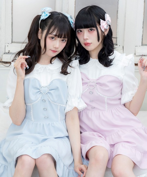 DearMyLove(ディアマイラブ)の「丸襟ビスチェティアードワンピース(ワンピース・レディース・ベビーピンク/グレー/ホワイト/サックスブルー/レッド/ブラック・MEDIUM/LARGE/LL/3L)」の17枚目の写真