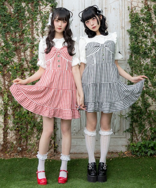 DearMyLove(ディアマイラブ)の「丸襟ビスチェティアードワンピース(ワンピース・レディース・ベビーピンク/グレー/ホワイト/サックスブルー/レッド/ブラック・MEDIUM/LARGE/LL/3L)」の18枚目の写真