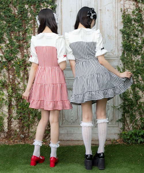 DearMyLove(ディアマイラブ)の「丸襟ビスチェティアードワンピース(ワンピース・レディース・ベビーピンク/グレー/ホワイト/サックスブルー/レッド/ブラック・MEDIUM/LARGE/LL/3L)」の19枚目の写真
