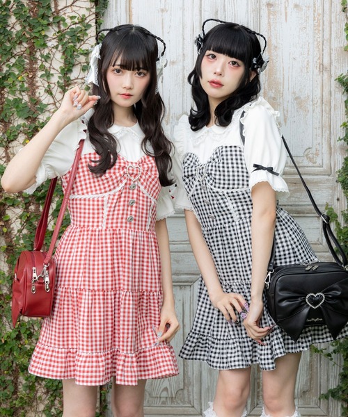DearMyLove(ディアマイラブ)の「丸襟ビスチェティアードワンピース(ワンピース・レディース・ベビーピンク/グレー/ホワイト/サックスブルー/レッド/ブラック・MEDIUM/LARGE/LL/3L)」の21枚目の写真
