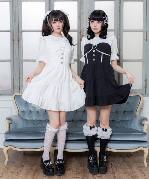 DearMyLove(ディアマイラブ)の「丸襟ビスチェティアードワンピース(ワンピース・レディース・ベビーピンク/グレー/ホワイト/サックスブルー/レッド/ブラック・MEDIUM/LARGE/LL/3L)」の7枚目の写真