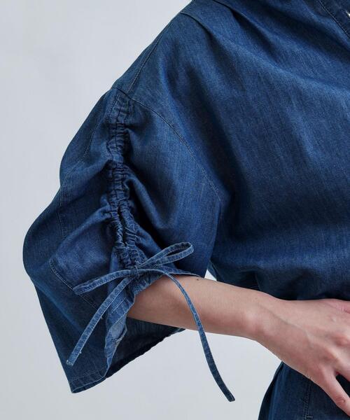 GALLEST（ギャレスト）の「【セットアップ可能】シャーリングスリーブダンガリーシャツ（シャツ/ブラウス・レディース・チャコールグレー/ネイビー・38）」の13枚目の写真