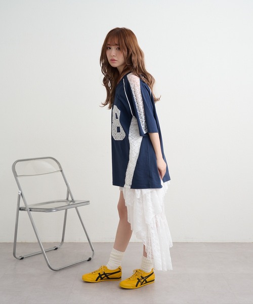 RAY CASSIN(レイカズン)の「レースナンバリングルーズTシャツ(Tシャツ/カットソー・レディース・レッド/ホワイト/ネイビー・FREE)」の22枚目の写真