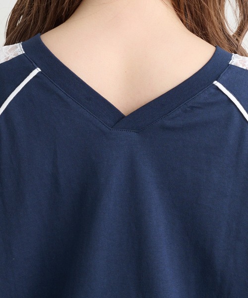 RAY CASSIN(レイカズン)の「レースナンバリングルーズTシャツ(Tシャツ/カットソー・レディース・レッド/ホワイト/ネイビー・FREE)」の6枚目の写真