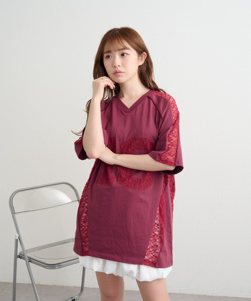 RAY CASSIN(レイカズン)の「レースナンバリングルーズTシャツ(Tシャツ/カットソー・レディース・レッド/ホワイト/ネイビー・FREE)」の19枚目の写真