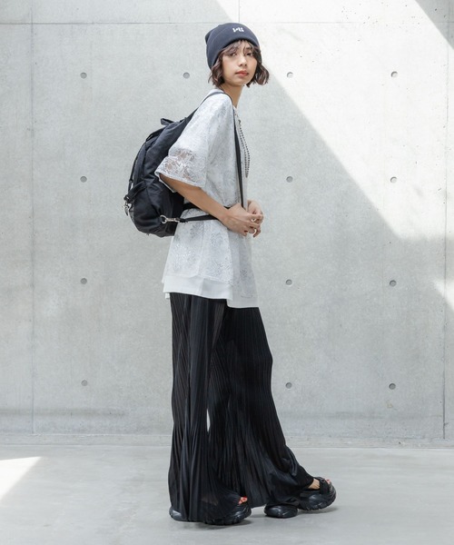 PAGEBOY（ページボーイ）の「レースレイヤードＴ（Tシャツ/カットソー・レディース・シルバー/ブラック/ホワイト・FREE）」の14枚目の写真