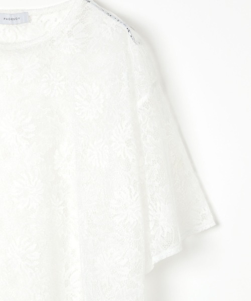 PAGEBOY（ページボーイ）の「レースレイヤードＴ（Tシャツ/カットソー・レディース・シルバー/ブラック/ホワイト・FREE）」の8枚目の写真