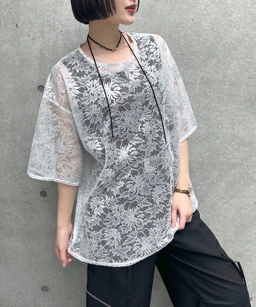 セール】レースレイヤードT（Tシャツ/カットソー）｜PAGEBOY