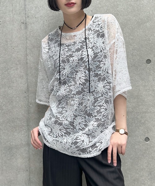 セール】レースレイヤードT（Tシャツ/カットソー）｜PAGEBOY