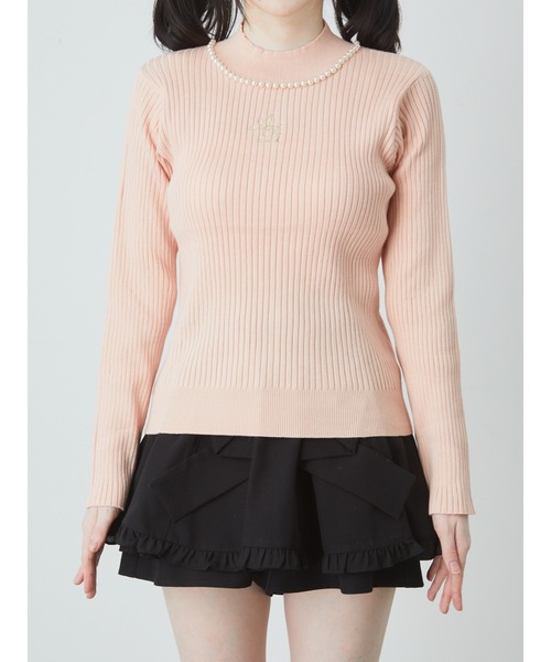 セール】ロゴ刺繍ニットTOPS（ニット/セーター）｜Ank Rouge