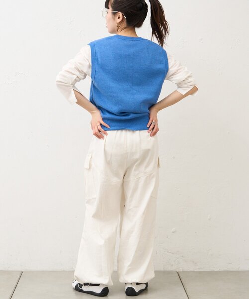 CIAOPANIC TYPY（チャオパニックティピー）の「【WEB限定】【UNISEX】サマーニットベスト（ベスト・レディース・ブルー/グレー/イエロー/ネイビー・LARGE/MEDIUM）」の12枚目の写真