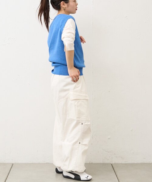 CIAOPANIC TYPY（チャオパニックティピー）の「【WEB限定】【UNISEX】サマーニットベスト（ベスト・レディース・ブルー/グレー/イエロー/ネイビー・LARGE/MEDIUM）」の13枚目の写真