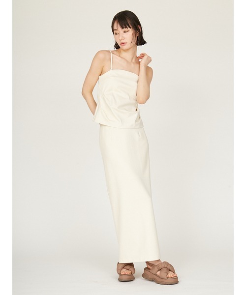 emmi（エミ）の「ダンボールタックベアトップ（Tシャツ/カットソー・レディース・アイボリー/ブラック・0/1）」の11枚目の写真