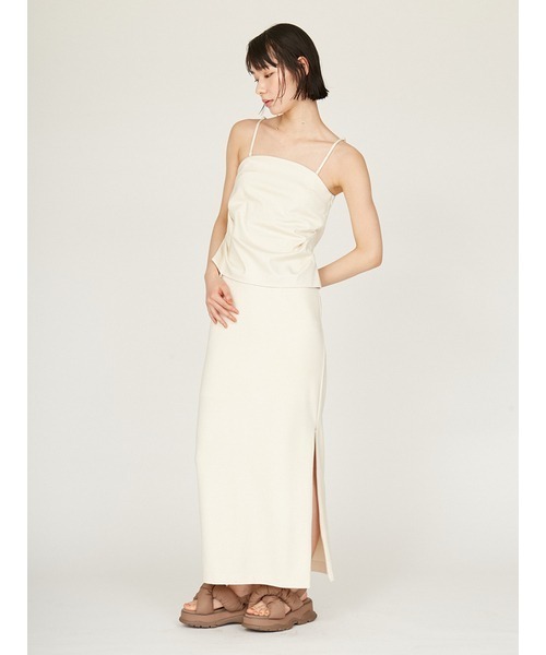 emmi（エミ）の「ダンボールタックベアトップ（Tシャツ/カットソー・レディース・アイボリー/ブラック・0/1）」の12枚目の写真