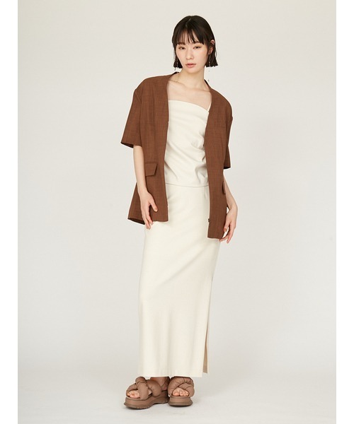 emmi（エミ）の「ダンボールタックベアトップ（Tシャツ/カットソー・レディース・アイボリー/ブラック・0/1）」の15枚目の写真