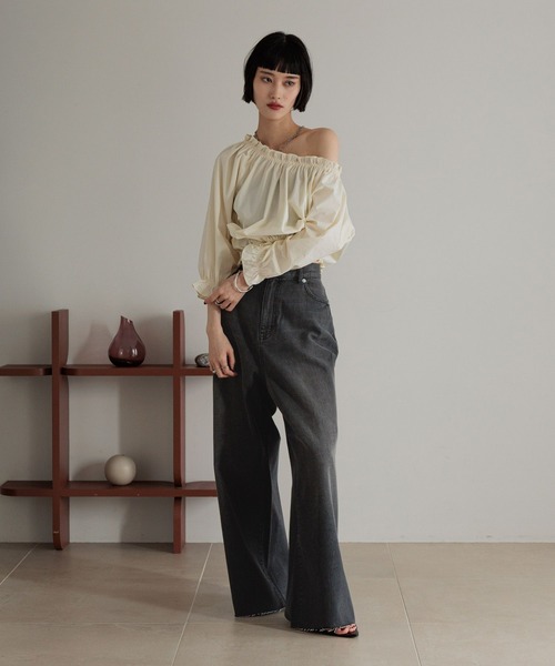 しょーきち@プロフへどうぞ様 確認用 セール】シャーリングオフショルブラウス 326784（シャツ/ブラウス