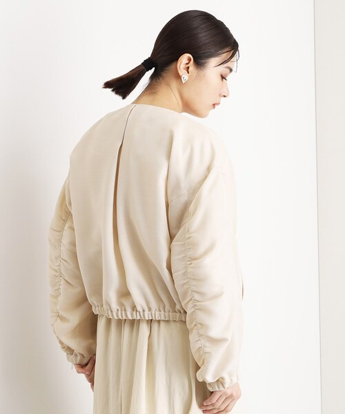 THE SHOP TK （ザ ショップ ティーケー ）の「パナマメッシュブルゾン【洗える】（ブルゾン・レディース・アイボリー/ブラック・13/12）」の4枚目の写真