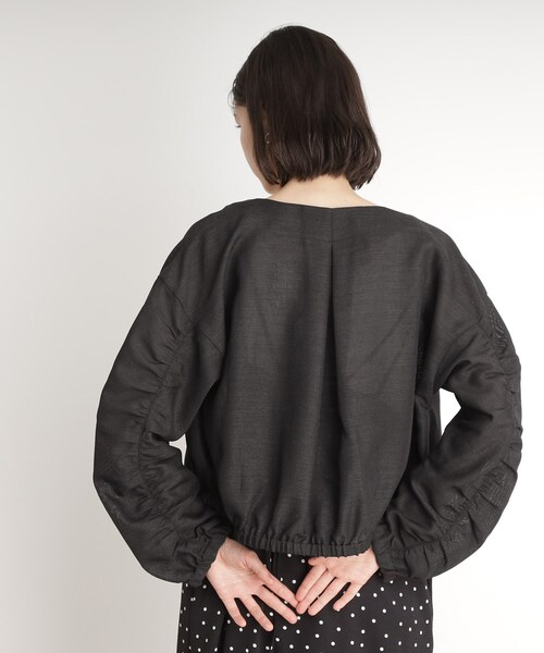 THE SHOP TK （ザ ショップ ティーケー ）の「パナマメッシュブルゾン【洗える】（ブルゾン・レディース・アイボリー/ブラック・13/12）」の8枚目の写真