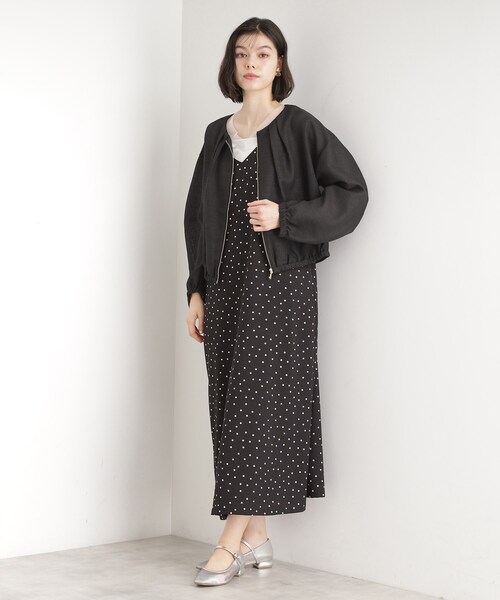 THE SHOP TK （ザ ショップ ティーケー ）の「パナマメッシュブルゾン【洗える】（ブルゾン・レディース・アイボリー/ブラック・13/12）」の9枚目の写真