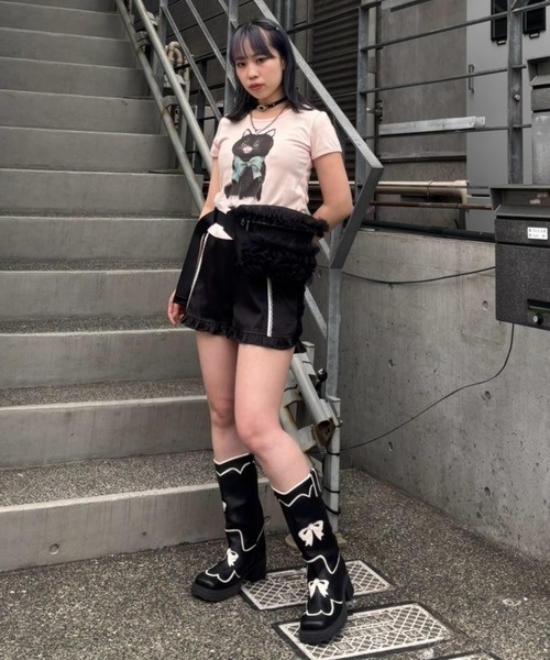 Candy Stripper（キャンディストリッパー）の「BLACK CAT BABYS Tシャツ（Tシャツ/カットソー・レディース・ブラック/ピンク/オフホワイト・FREE）」の7枚目の写真