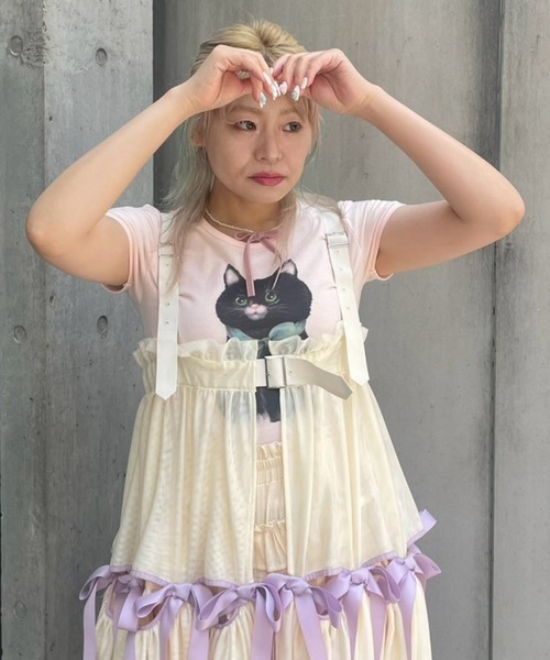 Candy Stripper（キャンディストリッパー）の「BLACK CAT BABYS Tシャツ（Tシャツ/カットソー・レディース・ブラック/ピンク/オフホワイト・FREE）」の10枚目の写真