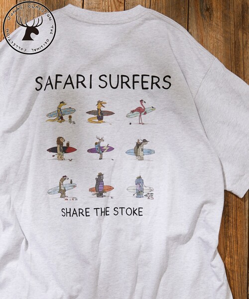 Jonas Claesson（ジョナスクレアッソン）の「JONAS CLAESSON/ジョナス クレアッソン Safari Surfers Short Sleeve Tee/サファリサーファーズ バックプリントTシャツ（Tシャツ/カットソー・メンズ・ブラック/ホワイト/ライトグレー/イエロー・LARGE/MEDIUM）」の3枚目の写真