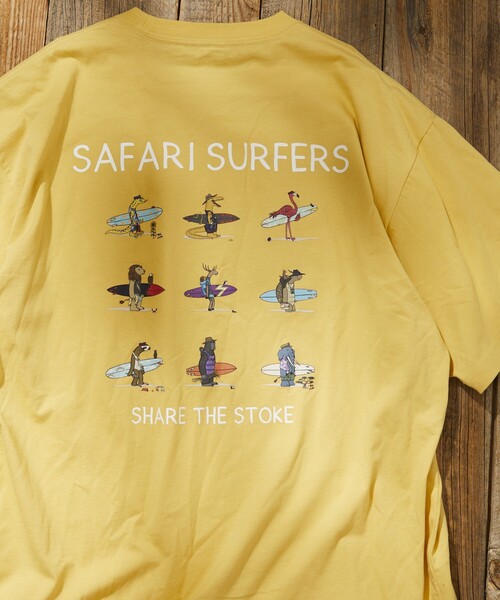 Jonas Claesson（ジョナスクレアッソン）の「JONAS CLAESSON/ジョナス クレアッソン Safari Surfers Short Sleeve Tee/サファリサーファーズ バックプリントTシャツ（Tシャツ/カットソー・メンズ・ブラック/ホワイト/ライトグレー/イエロー・LARGE/MEDIUM）」の11枚目の写真